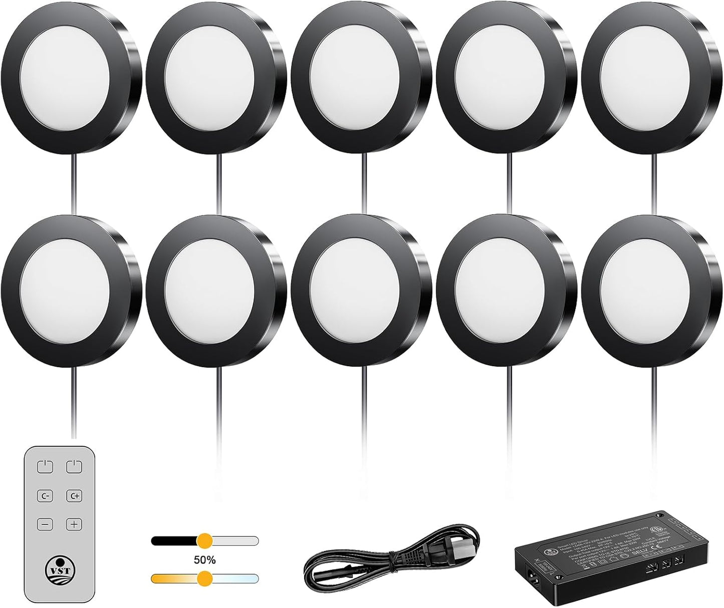 VST Under Cabinet Lights with Adjustable Brightness and CCT