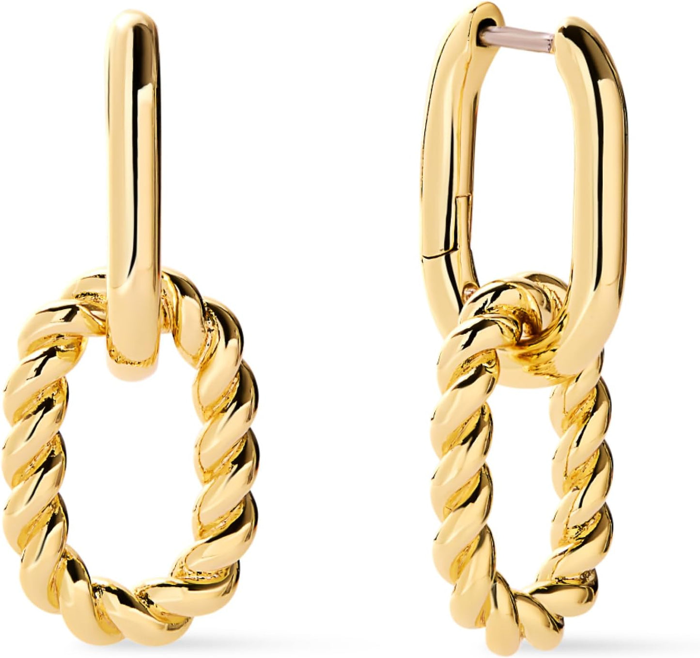 Ana Luisa Ash Double Hoop Earrings - 14K Gold Plated