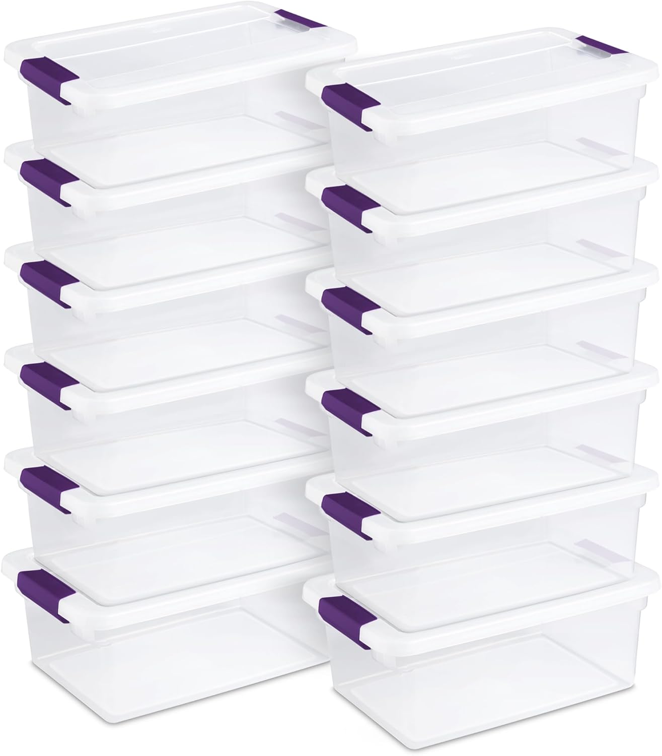 Sterilite 12-Pack 15 Quart ClearView Latch Box for Home Storage