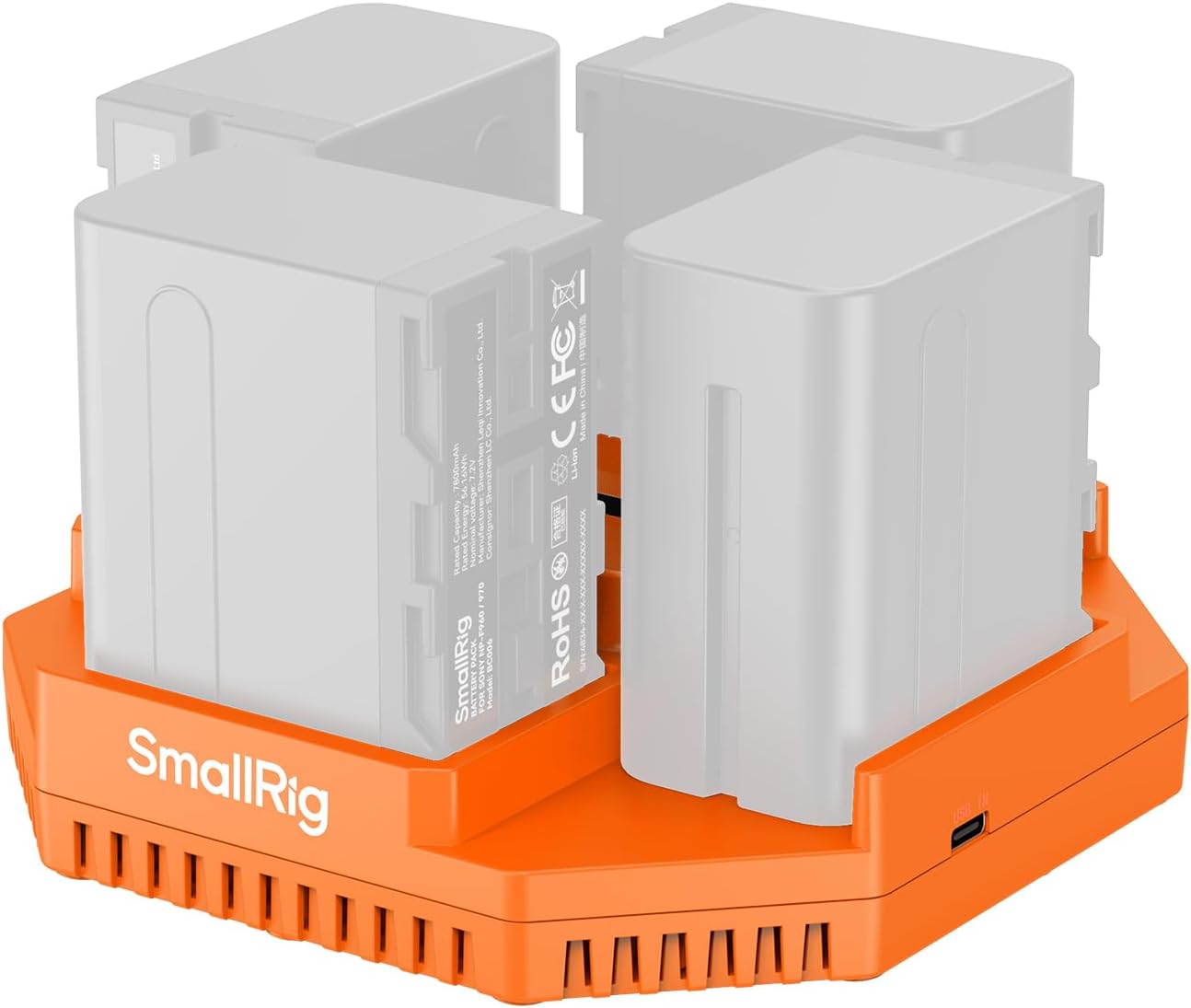 SmallRig 4-Slot Charger for Sony NP-F970 Batteries with Fast Charge