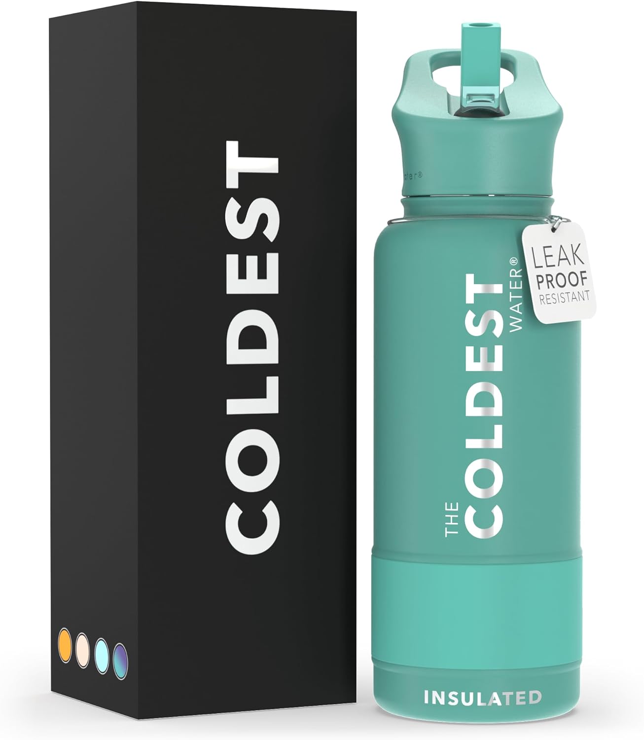 Coldest Insulated Water Bottle with Straw Lid - 32 oz Durable Design