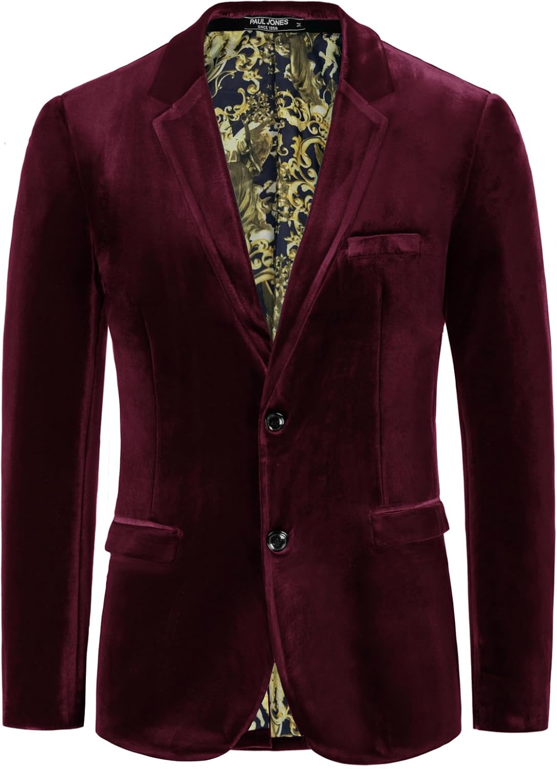 PJ PAUL JONES Mens Velvet Blazer for Dinner Prom Wedding Events