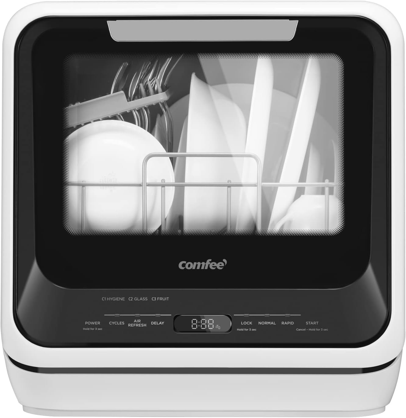 COMFEE' Portable Mini Dishwasher: No Hookup Needed, 6 Programs
