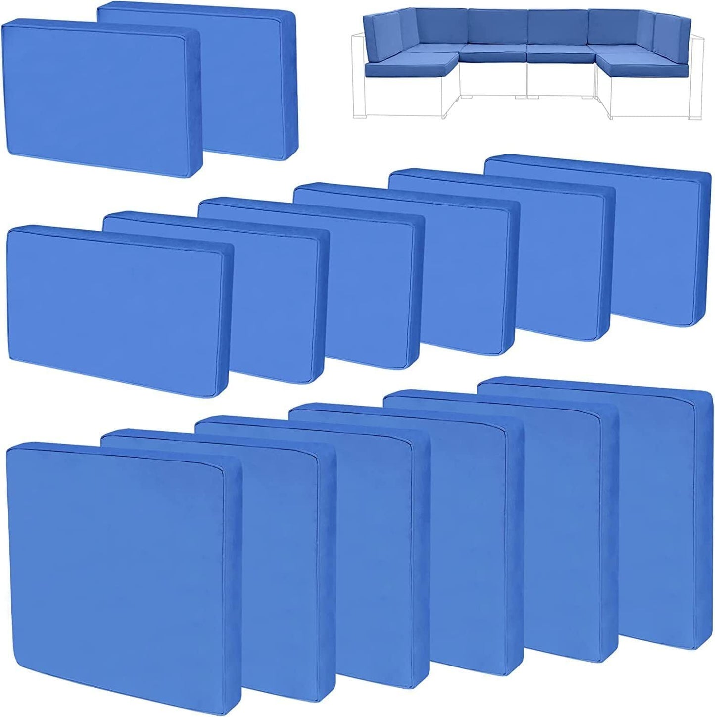 14 Pieces Patio Cushion Covers Replacement for Outdoor Furniture