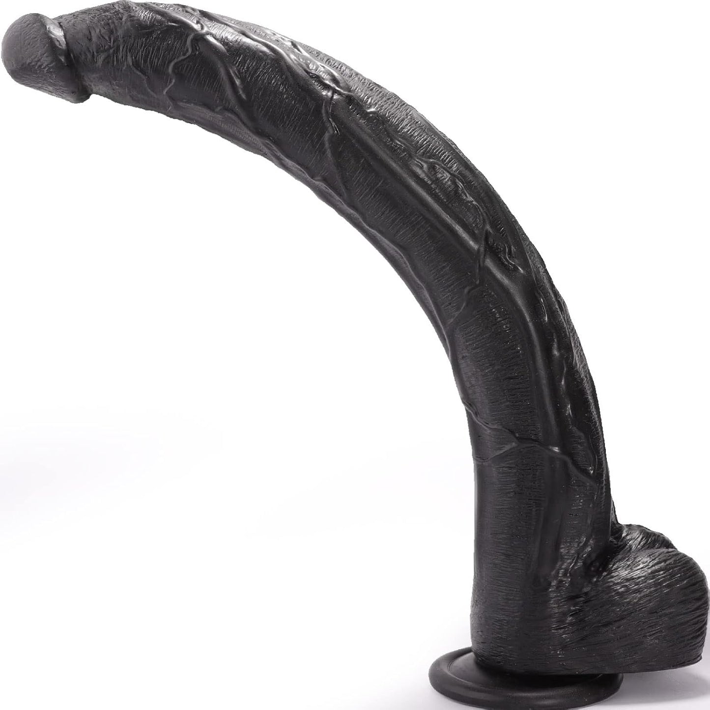 Realistic Dildos Feels Like Skin - 17.5in Black Big Dildo