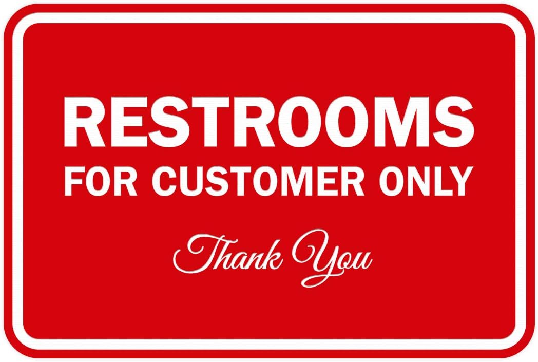 Classic Framed Restrooms Sign Medium 5 Pack for Customers