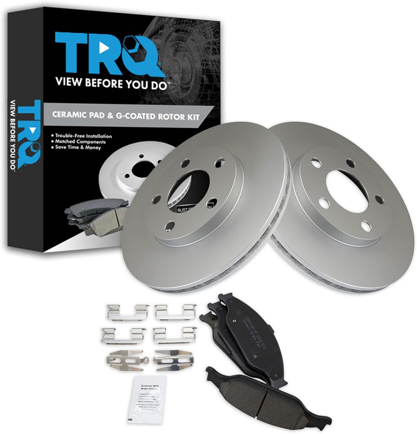TRQ Front Brake Pad & Rotor Kit for 1999-2004 Ford Mustang