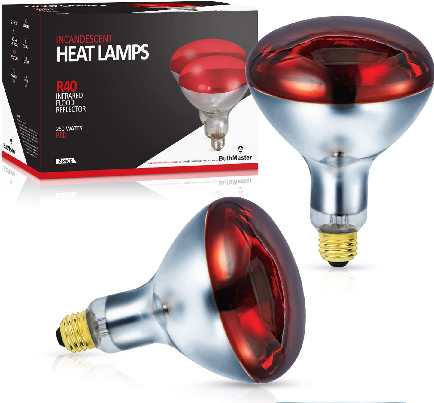 Infrared Heat Lamps for Pets - 250W 2 Pack