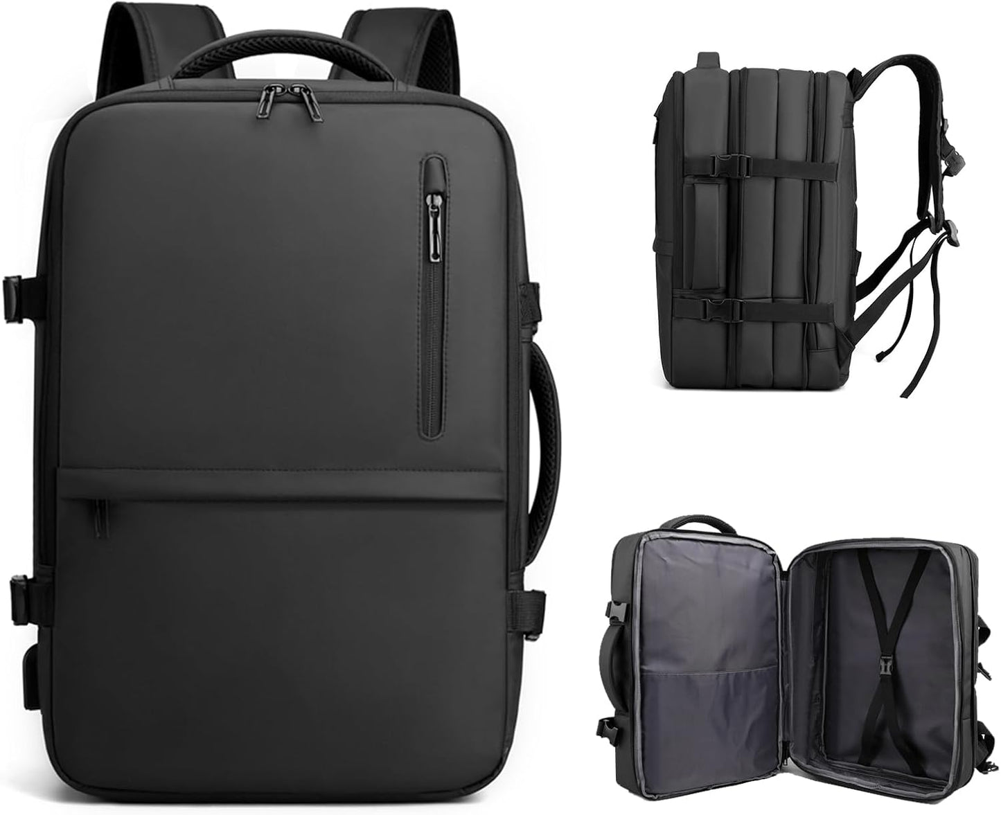 Expandable Travel Backpack for Men Women with Charging Port