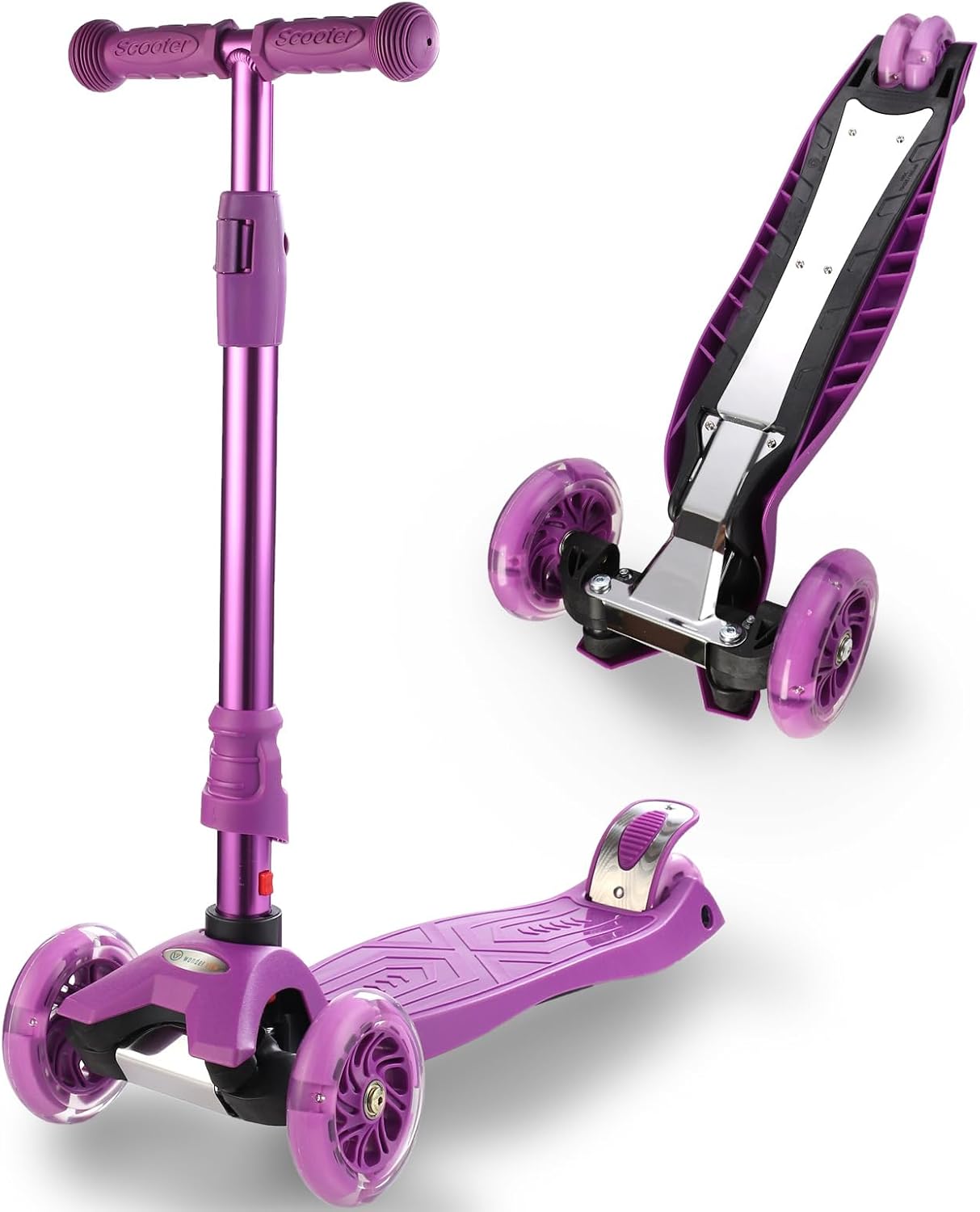 3 Wheel Scooter for Kids with Light Up Wheels and Adjustable Height