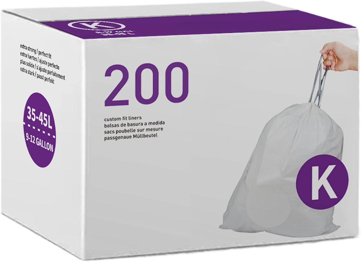 Code K Heavy Duty Drawstring Trash Bags - 200 Count 1.2 Mil