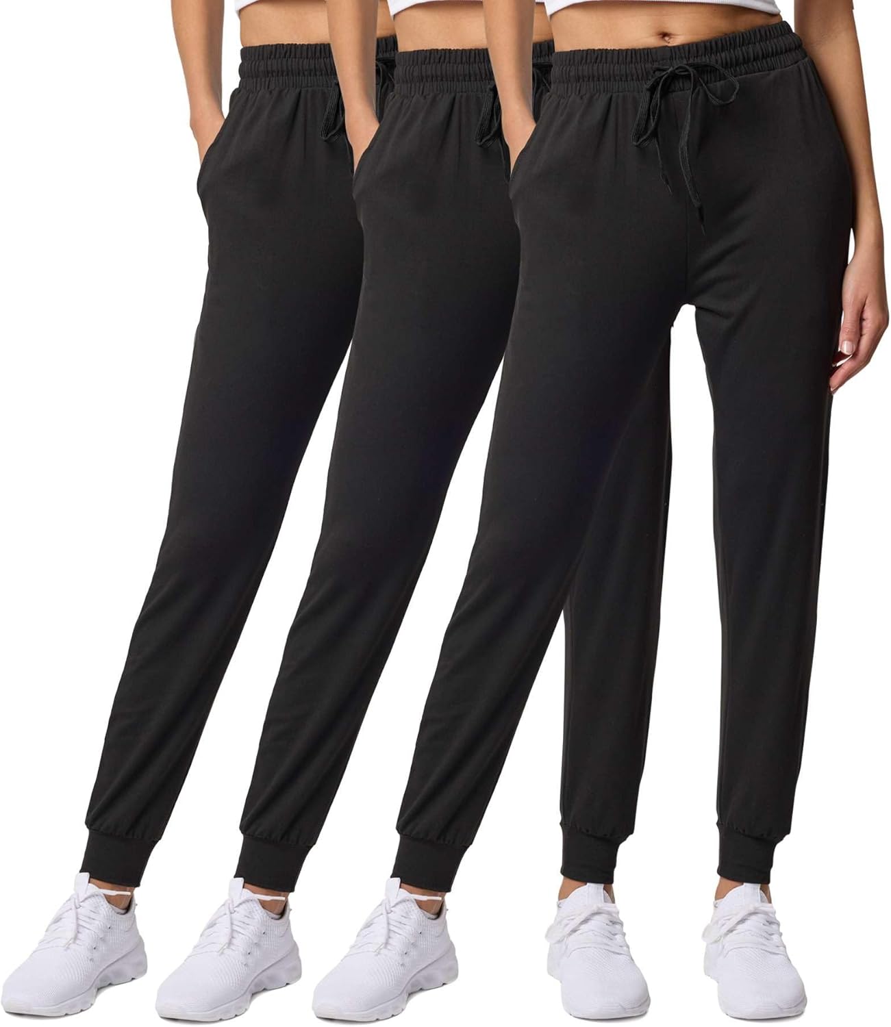 Women's Ultra-Soft Lounge Joggers with Pockets - 3 Pack