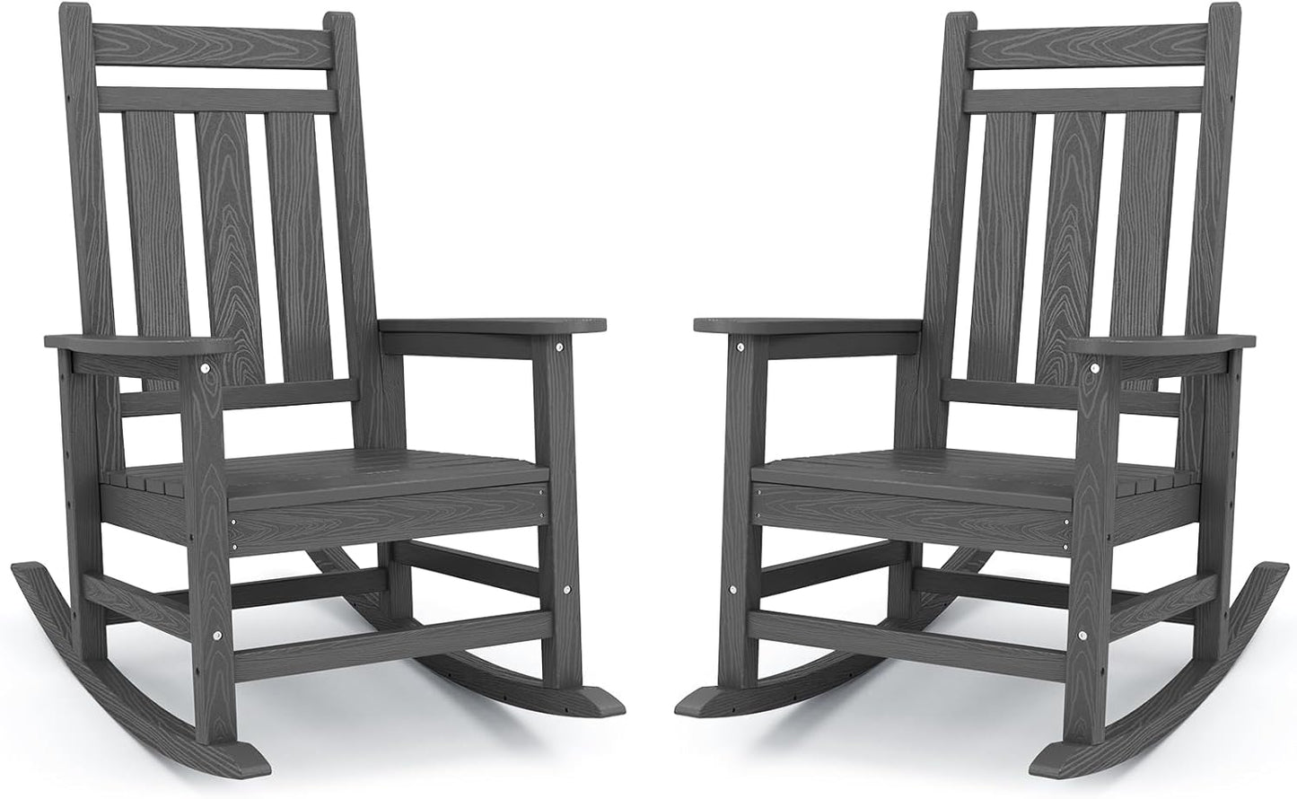 KINGYES Oversized Outdoor Rocking Chair Set for Relaxation