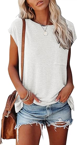 MIROL Women's Short Sleeve Tunic Tops for Casual Style Lovers
