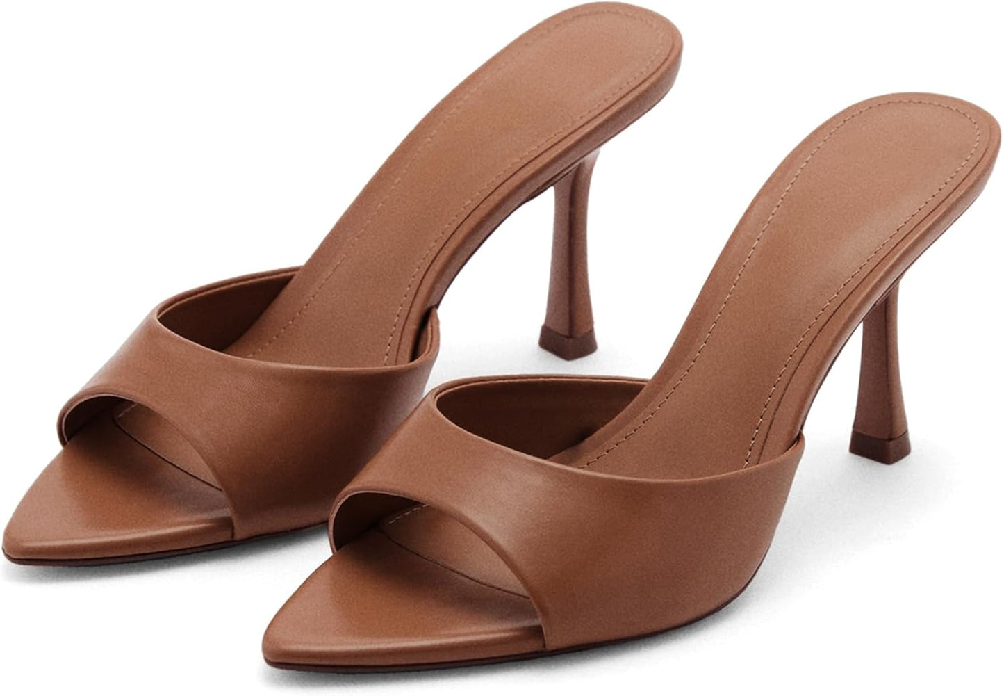 High Heel Mules for Women Slip On Open Pointed Toe Classy Style