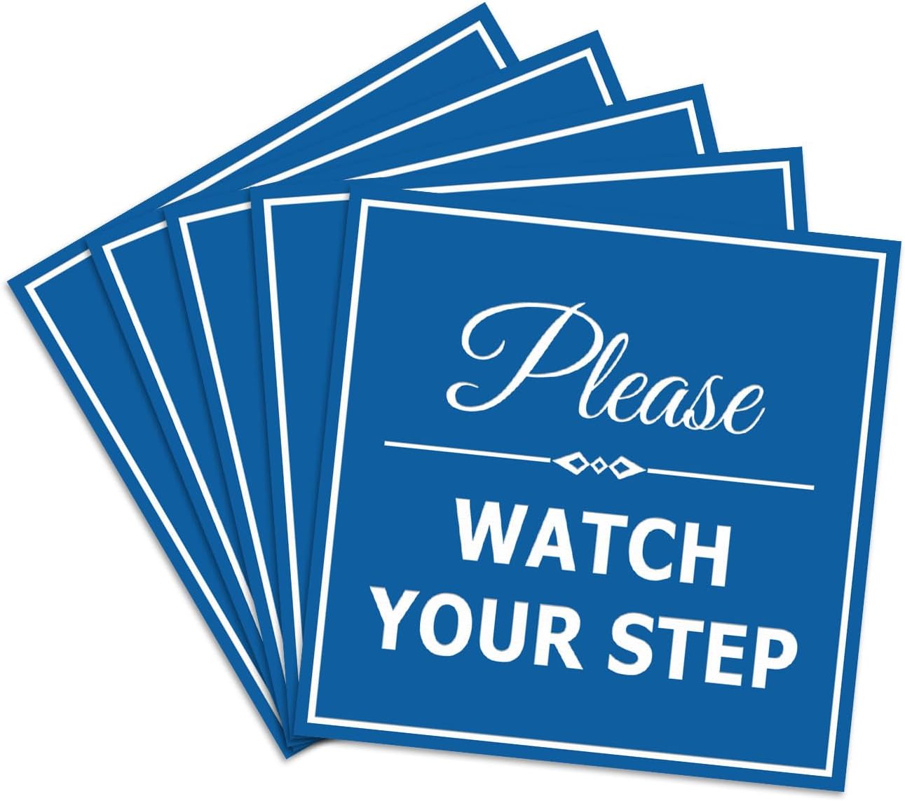 Square Classy Please Watch Your Step Sign - 5 Pack Safety Signs