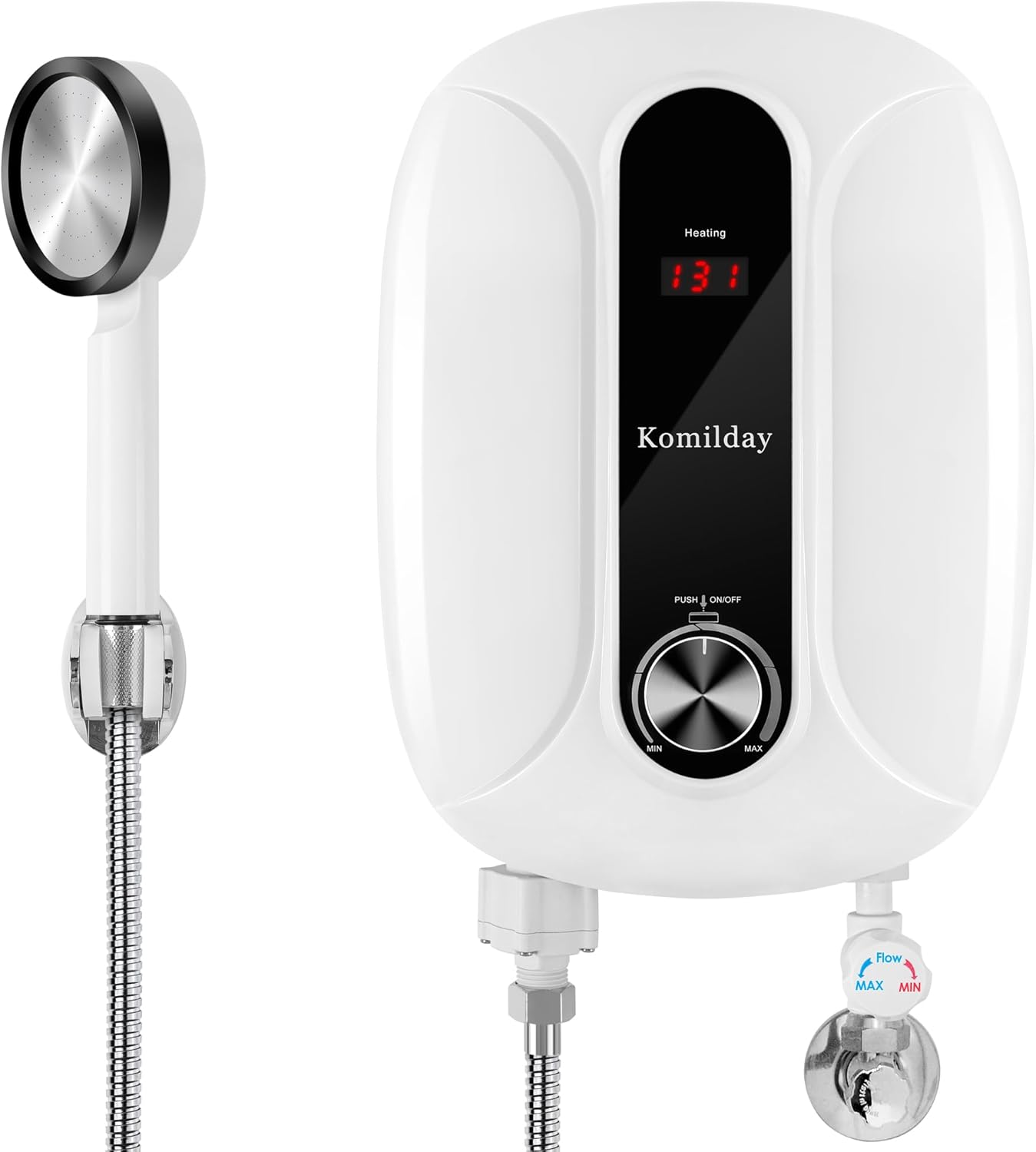 Instant Hot Water: Tankless Electric Heater 240v 6500W - LED Display - Overheat Protection