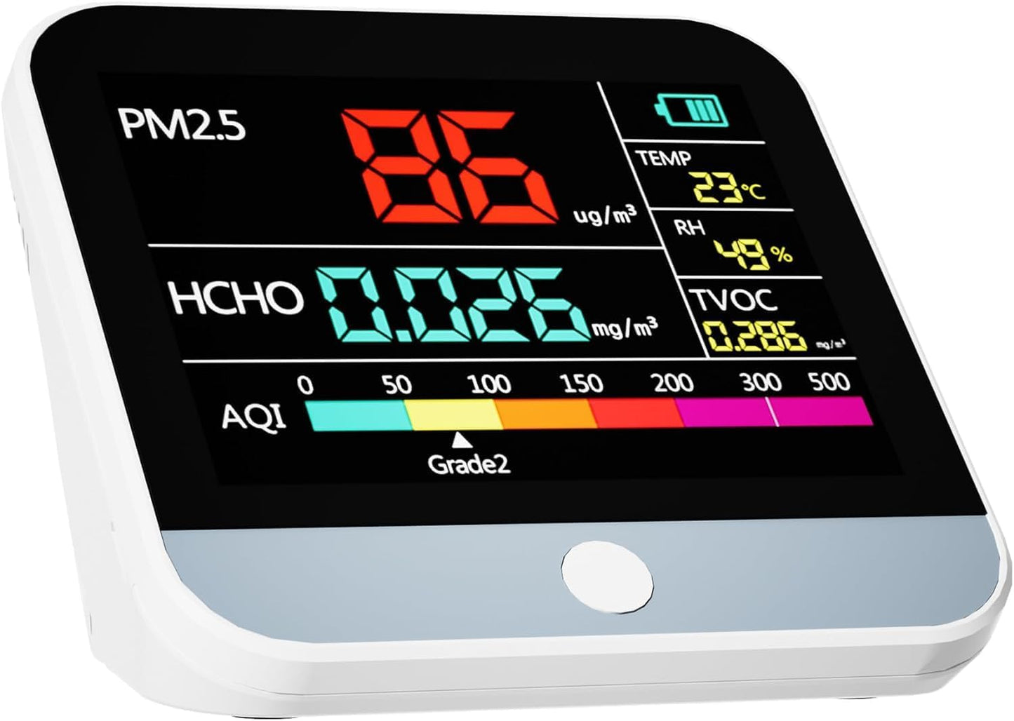 Portable Air Quality Tester - 13-in-1 Sensor, Alert Buzzers, PinoTec