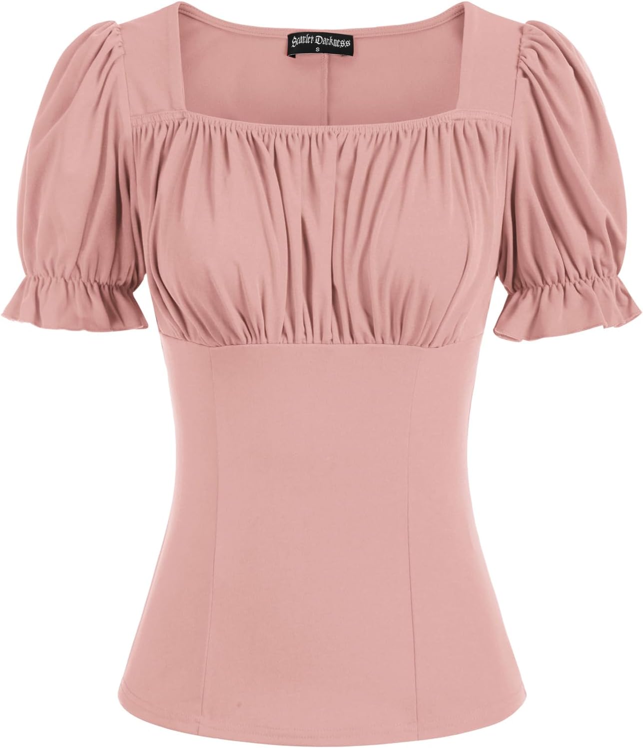 Scarlet Darkness Women's Puff Sleeve Square Neck Renaissance Top