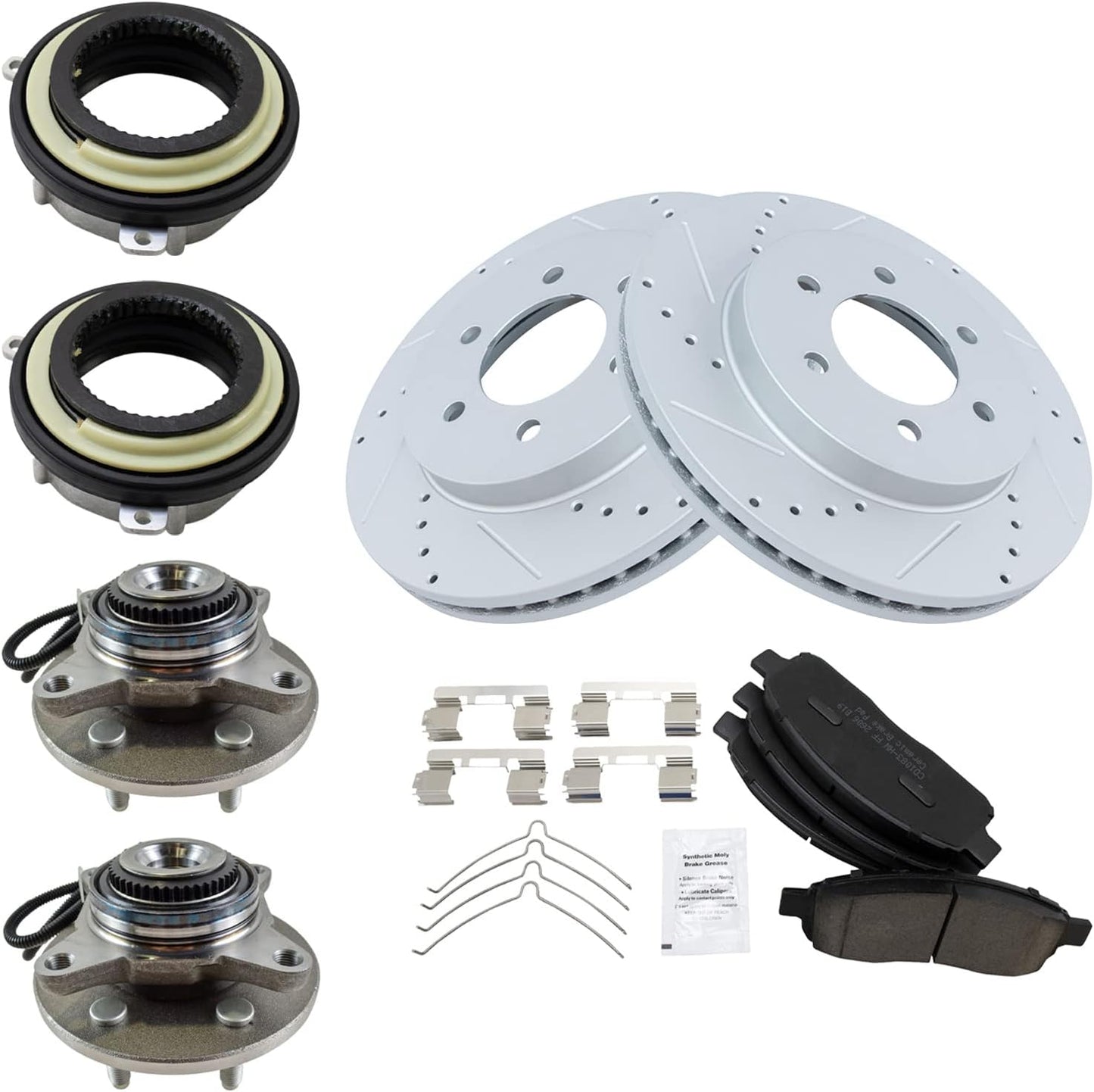 Premium G-Coated Ceramic Slotted Brake Pad & Rotor Kit for F-150