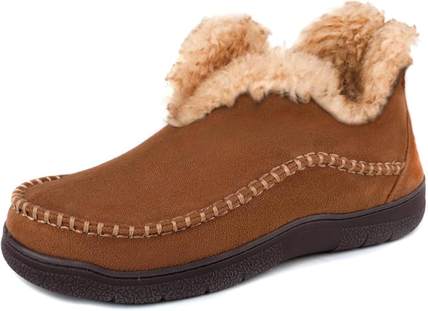 Wishcotton Men's Moccasin Bootie Slippers for Cozy Comfort
