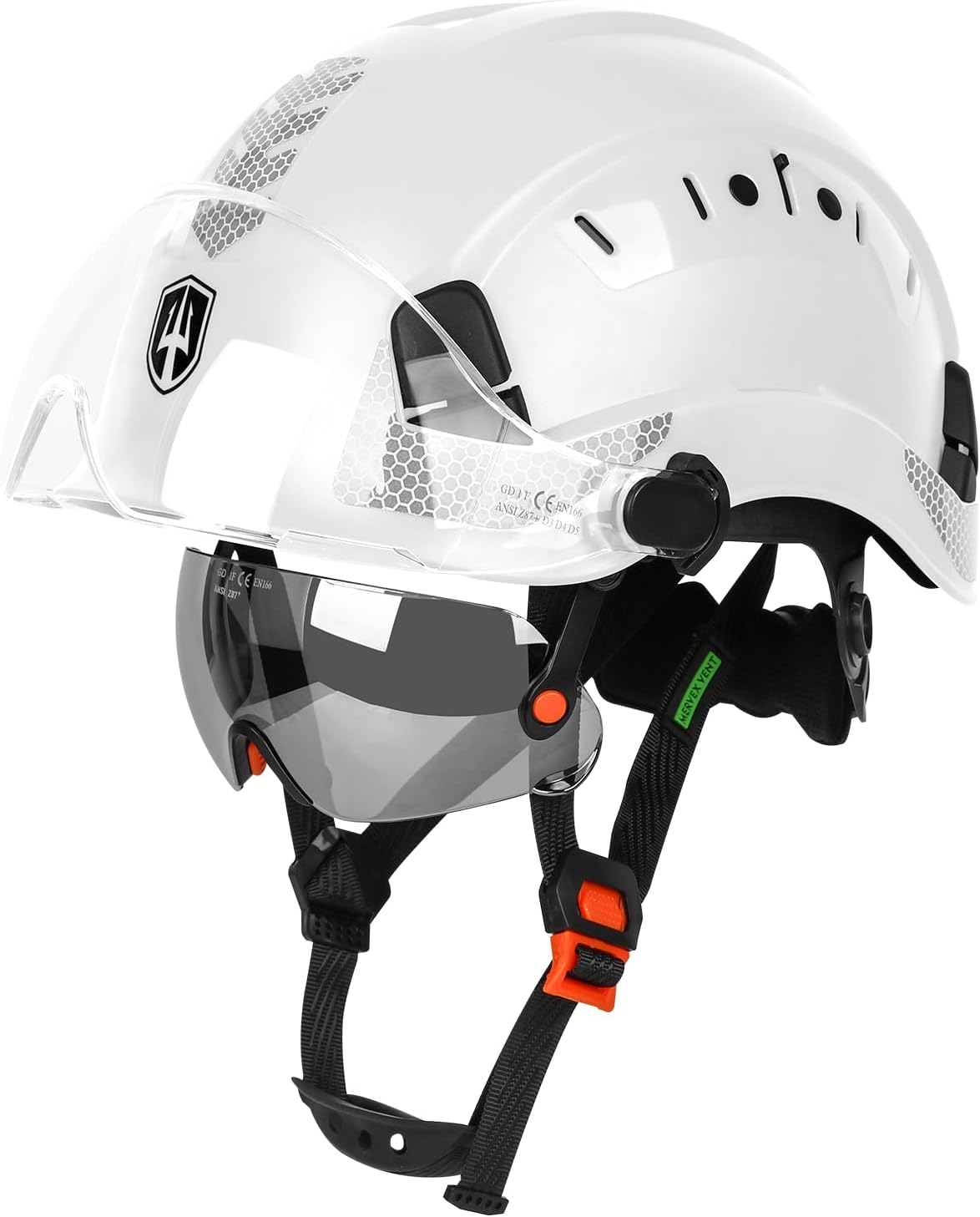 GREEN DEVIL Construction Safety Helmet Hard Hat with Visor and Glasses