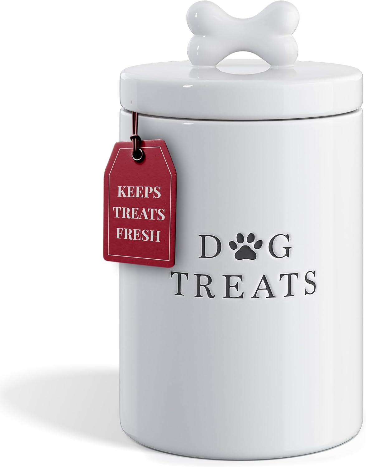 Large Dog Treat Container Airtight Rustic Ceramic Storage Jar