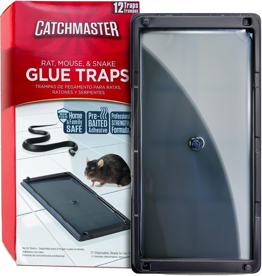 12PK Catchmaster Glue Mouse Traps, Pet Safe Indoor Pest Control