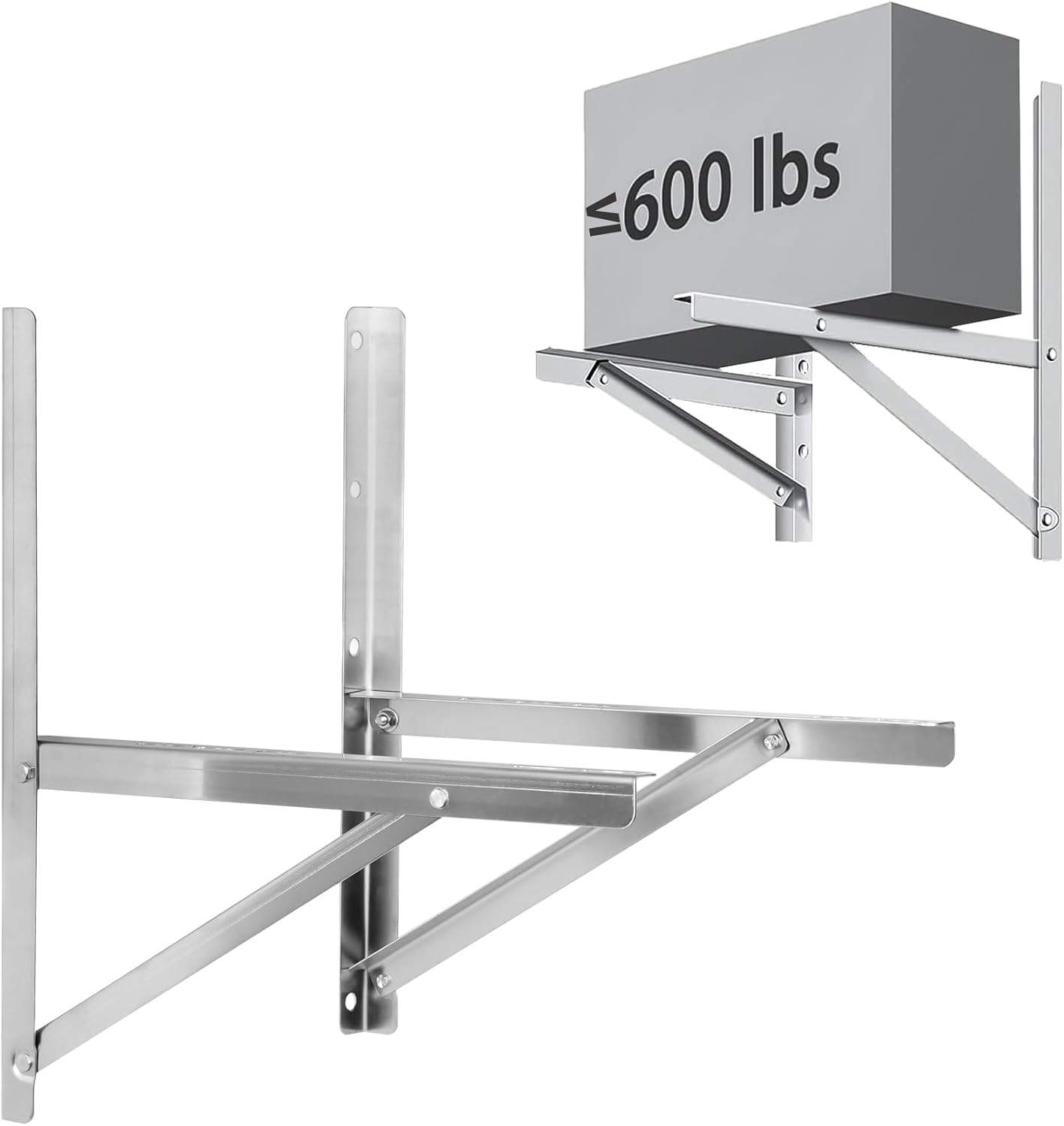 Heavy Duty Mini Split AC Bracket Pair - 600 lbs Capacity