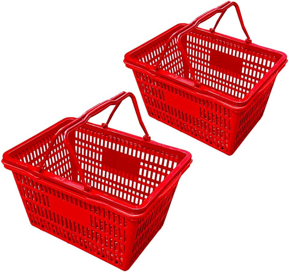 Stackable Plastic Shopping Baskets for Grocery and Retail Use