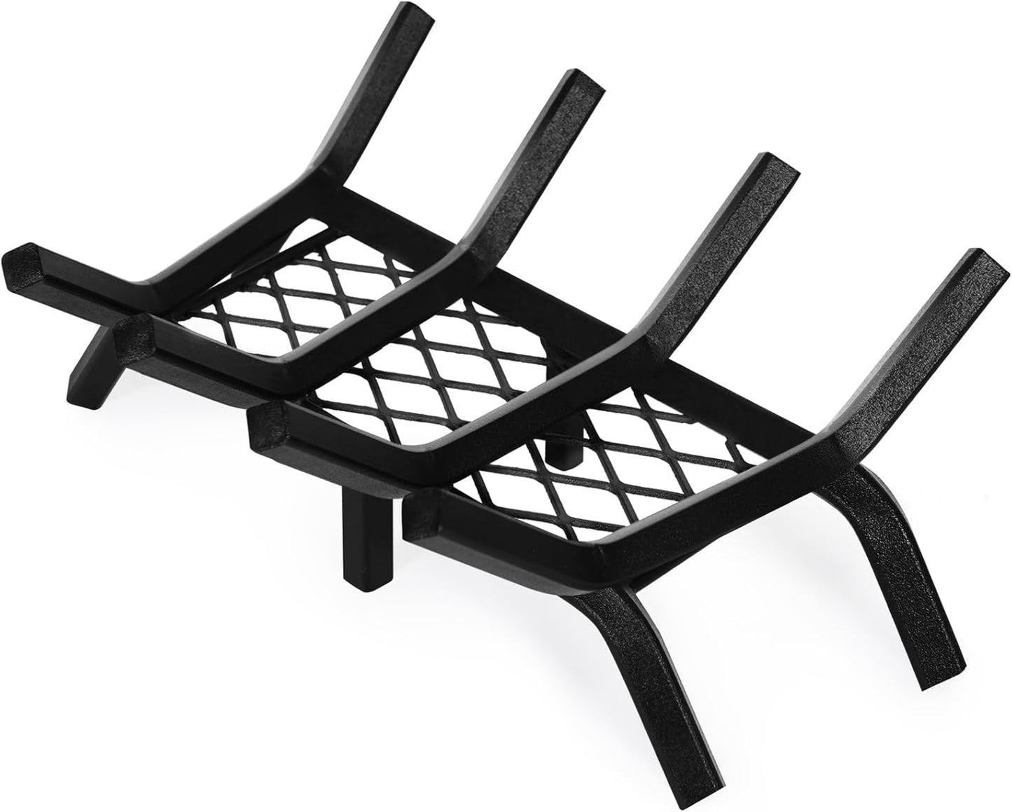 Heavy Duty Fireplace Grate with Ember Retainer for Efficient Fires