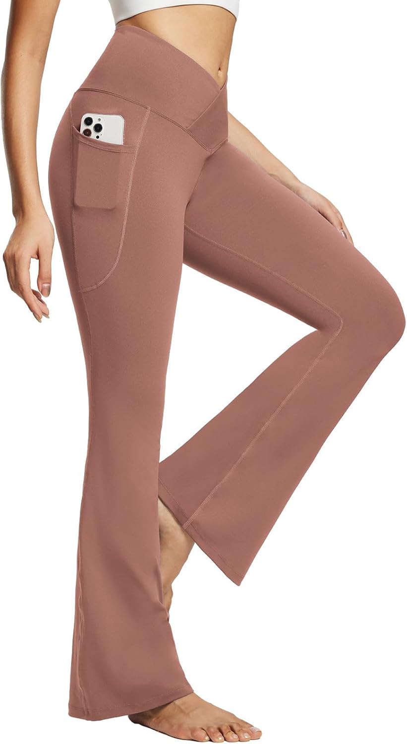 Baleaf Women's V Crossover Flare Leggings with Pockets Review