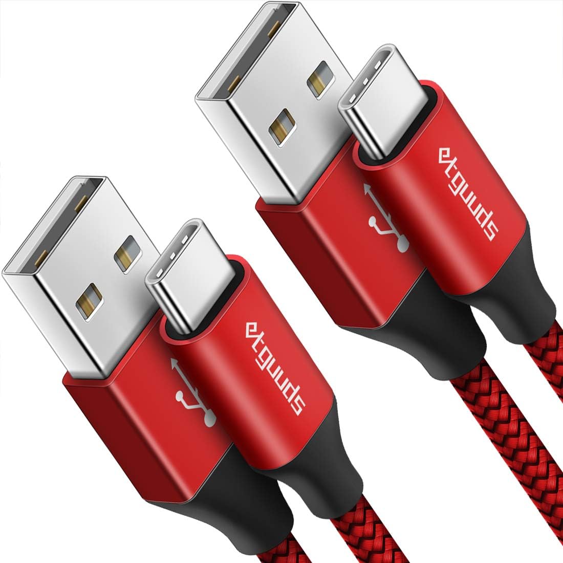 Fast Charge 6ft USB C Cable 2-Pack for iPhone, Samsung ~ etguuds