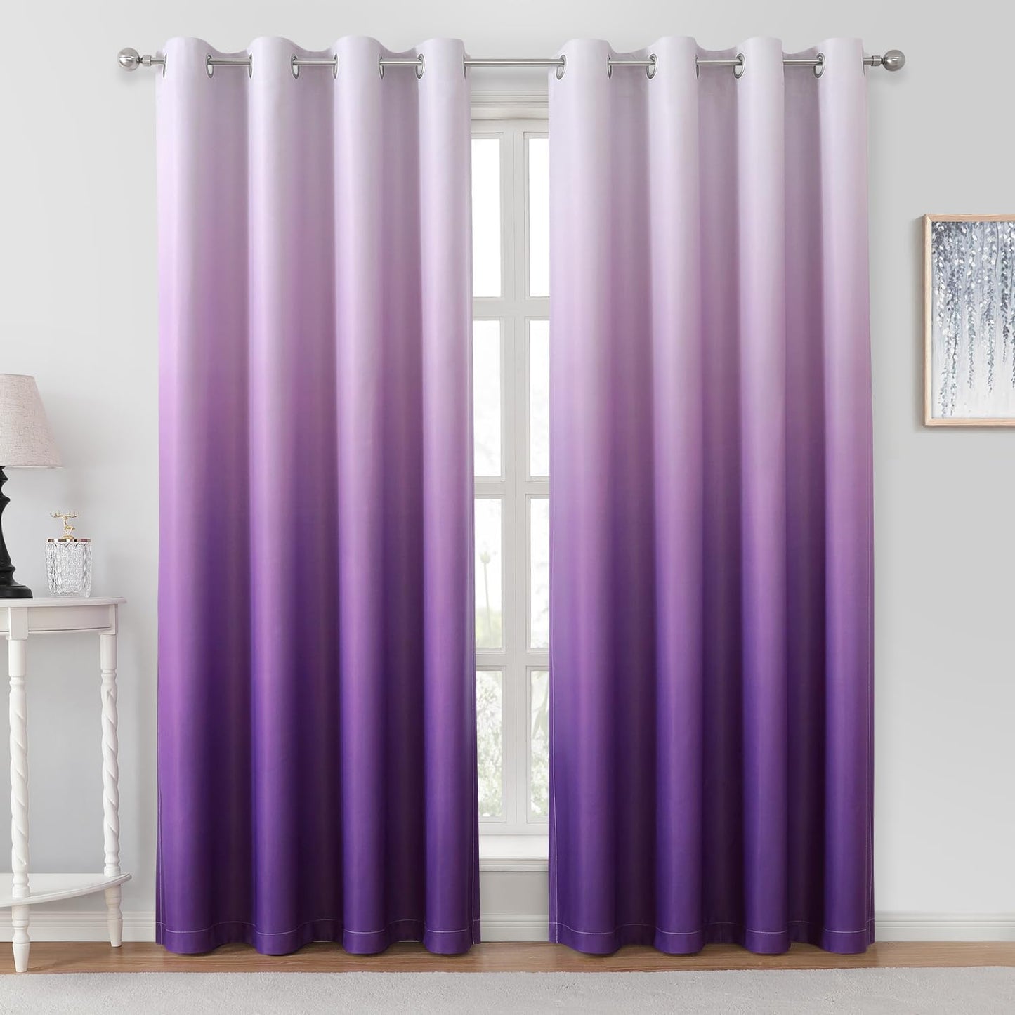 Purple Ombre Blackout Curtains for Stylish Room Darkening