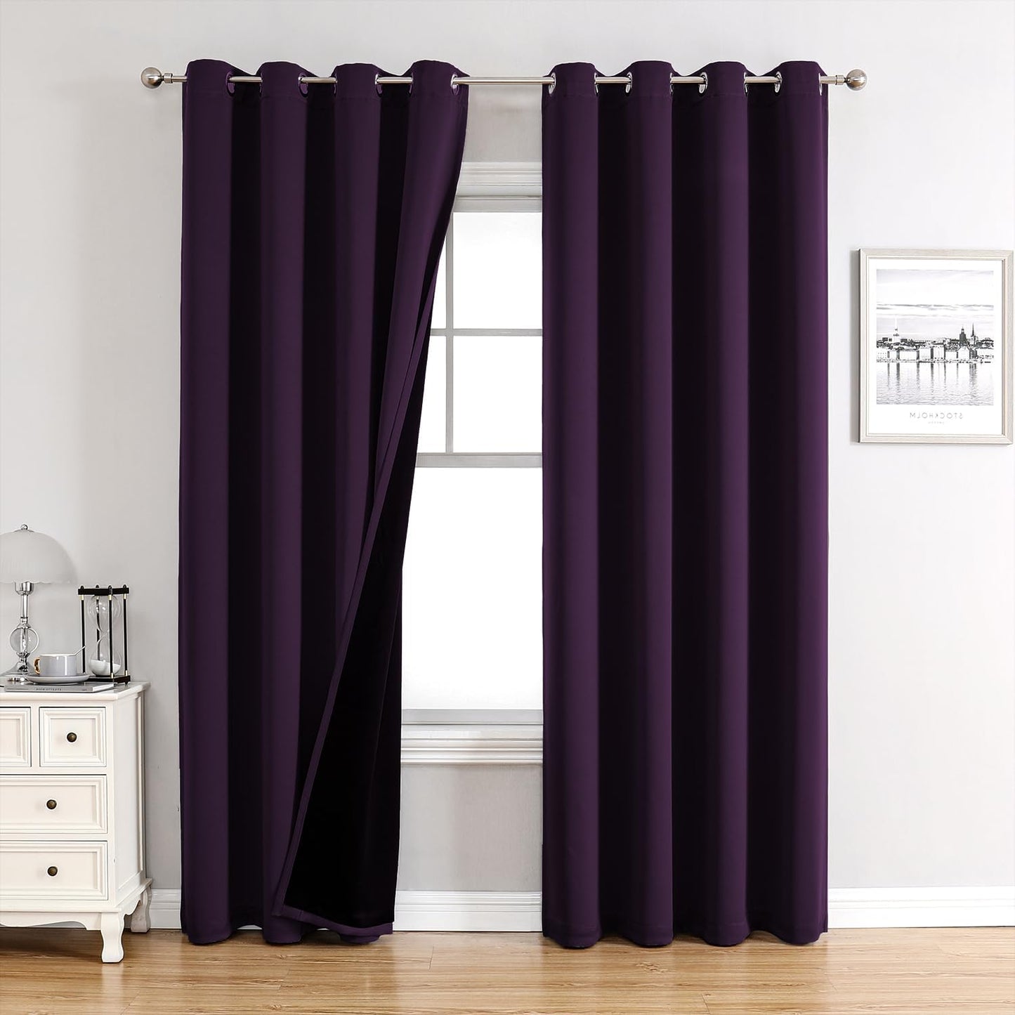 ChrisDowa 100% Blackout Curtains for Bedroom Total Blackout