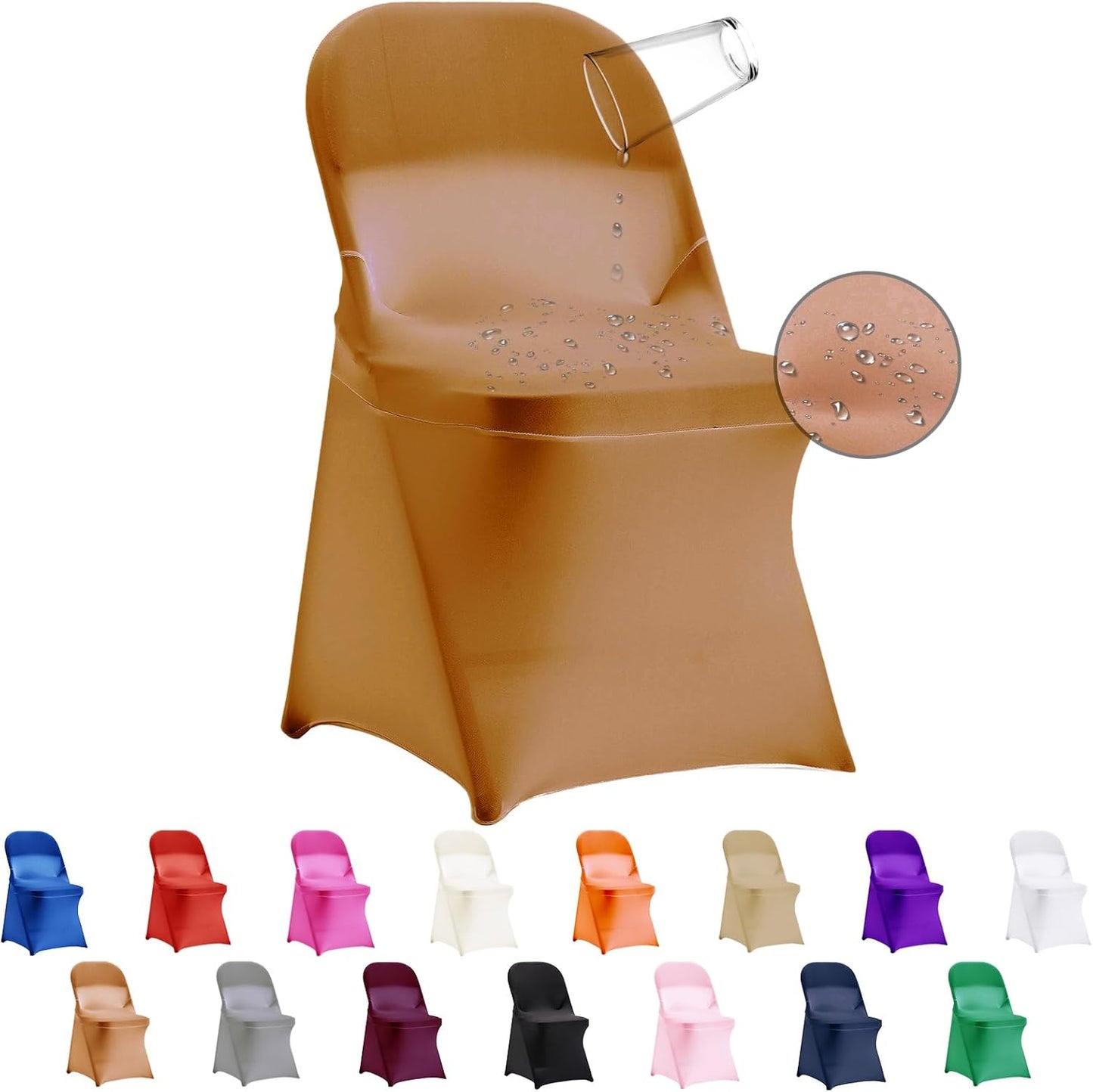 36 PCS Waterproof Stretch Spandex Folding Chair Covers for Events