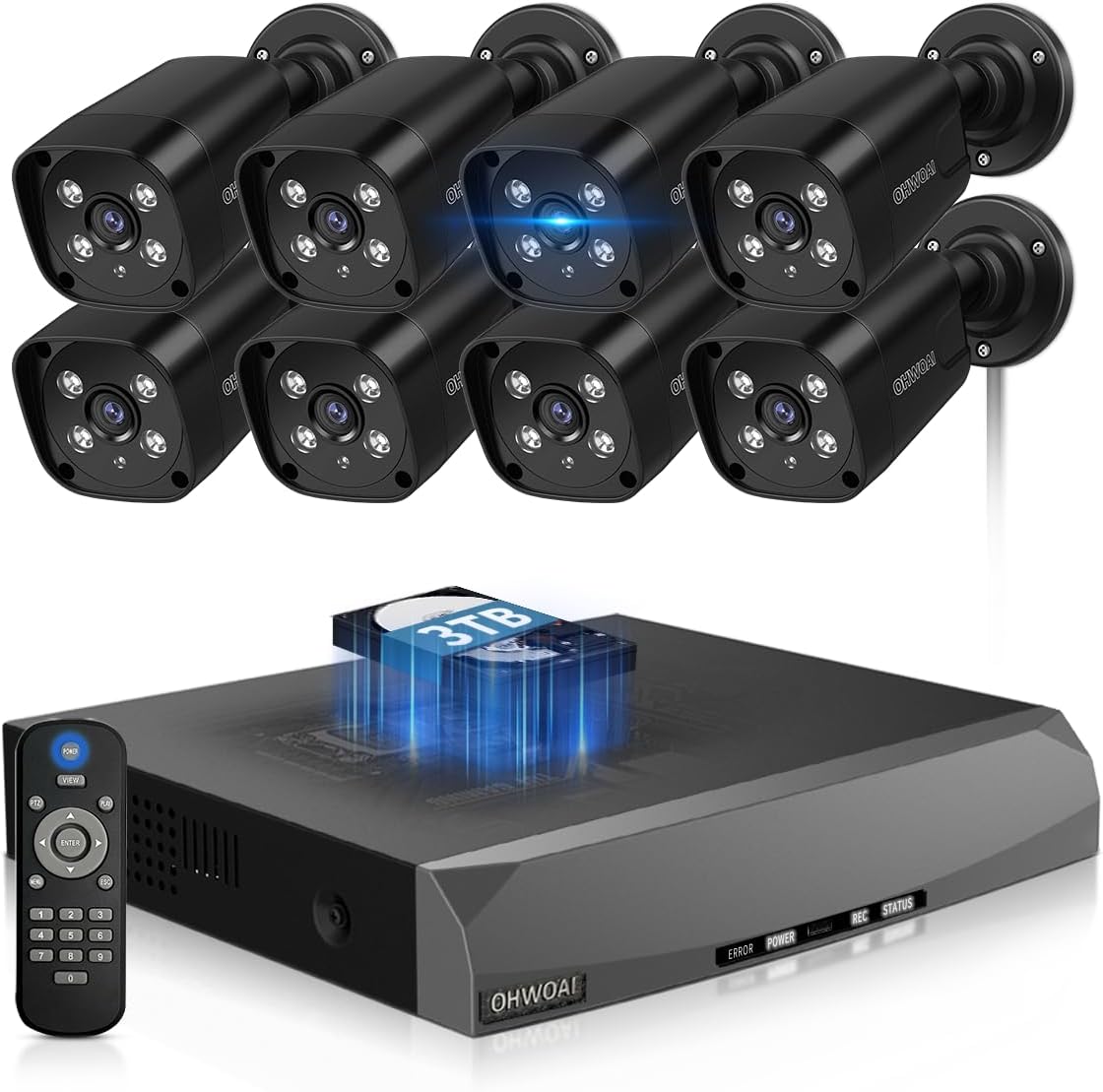 130 Wide Angle Outdoor Wired Security Camera System for Home