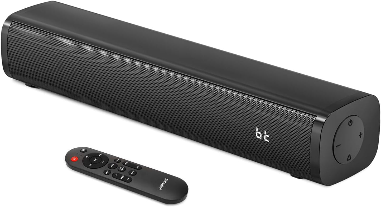 Wohome 2.1ch Soundbar: Enhanced Voice, Built-In Subwoofer, Bluetooth 5.3, S100 Pure Black