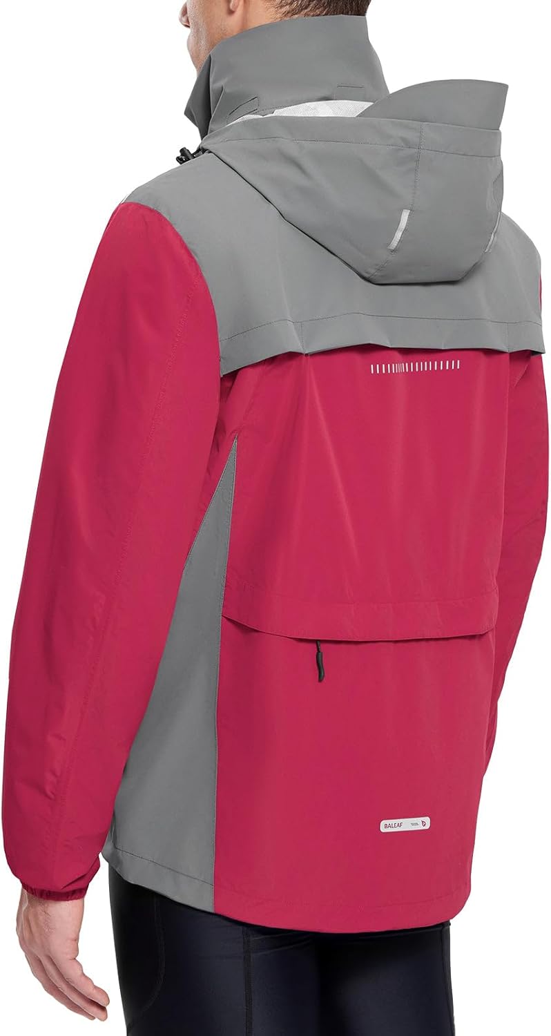Baleaf Men's Rain Jacket Waterproof Windbreaker for Outdoor Use