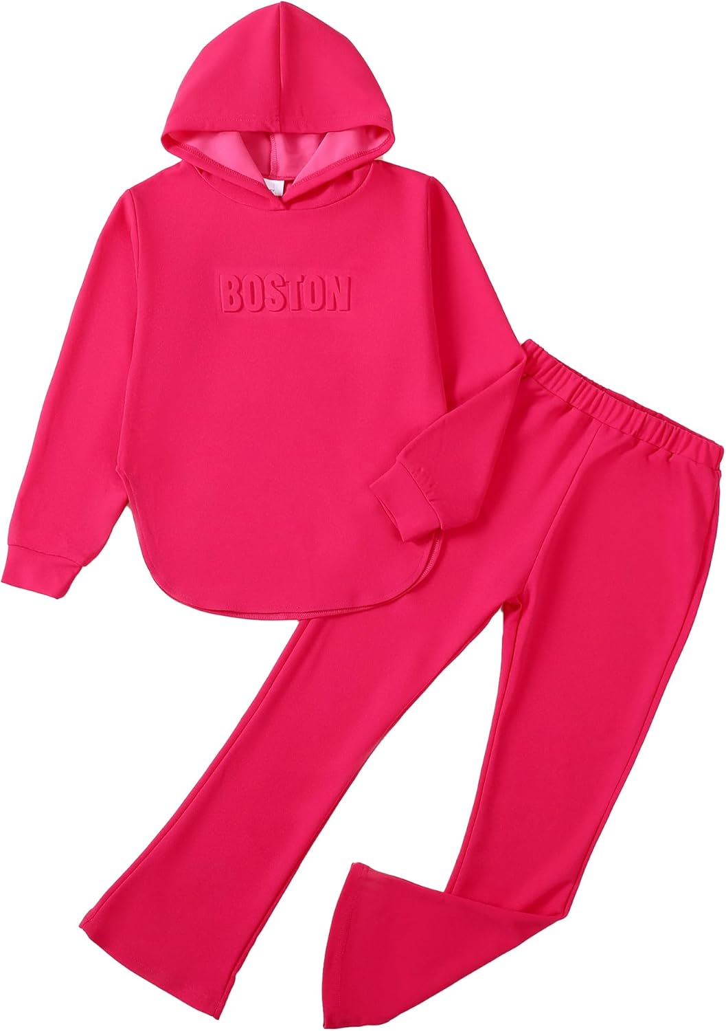 Girls' Butterfly Print Crop Top Hoodie and Sweatpants Set