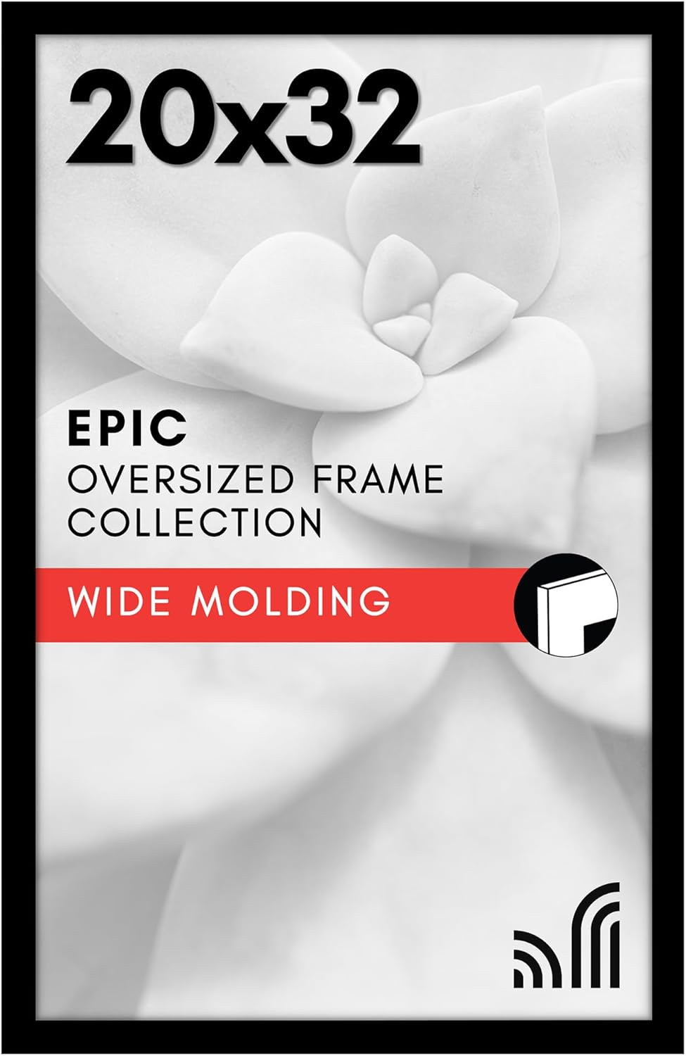 20x32 Black Picture Frame with Polished Plexiglass for Display