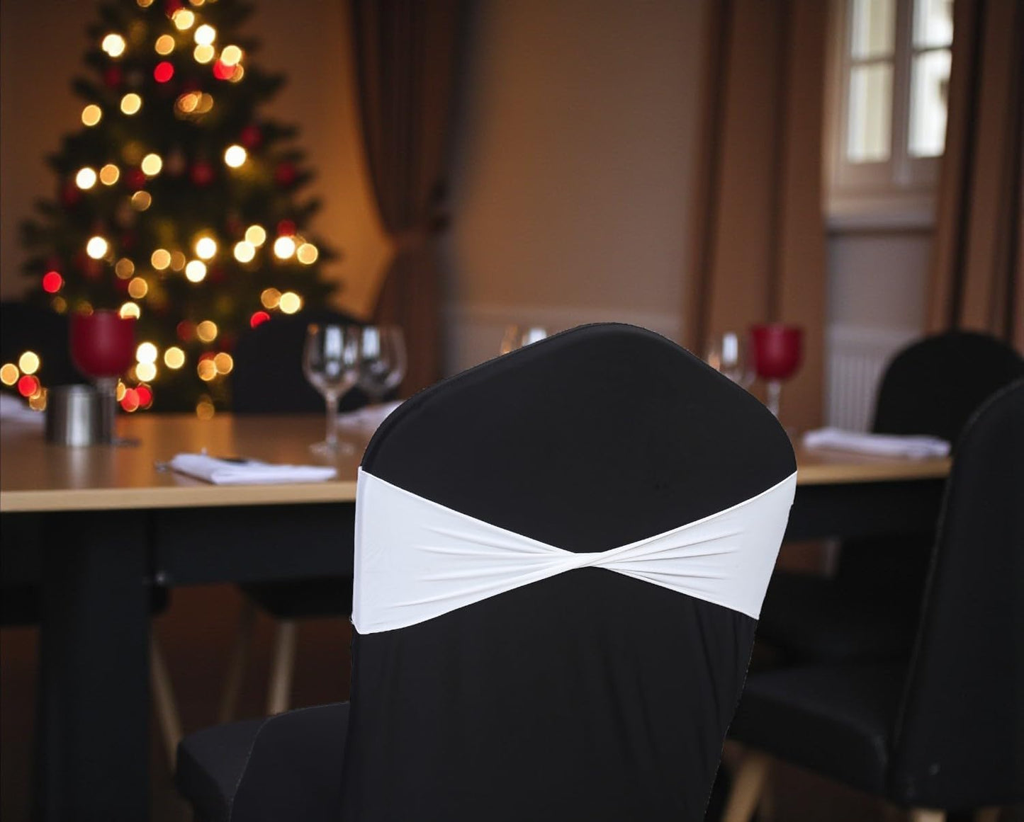 MDS 150 Pack Spandex Chair Sashes for Weddings and Parties