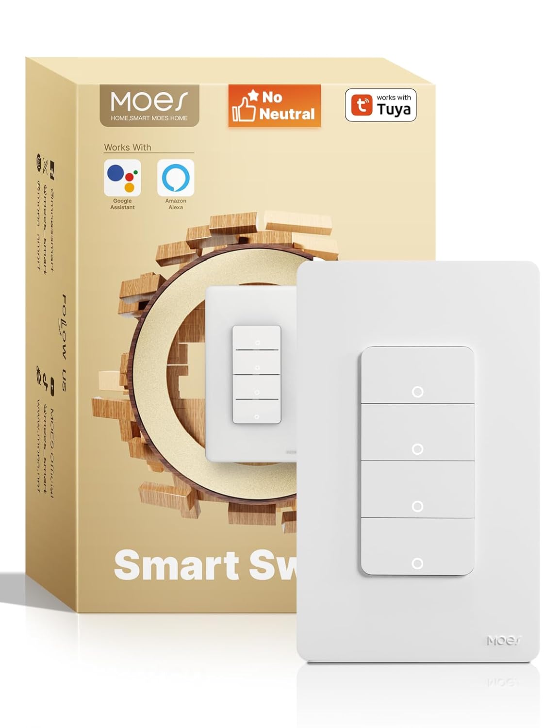 MOES Smart 4 Gang Light Switches for Effortless Control