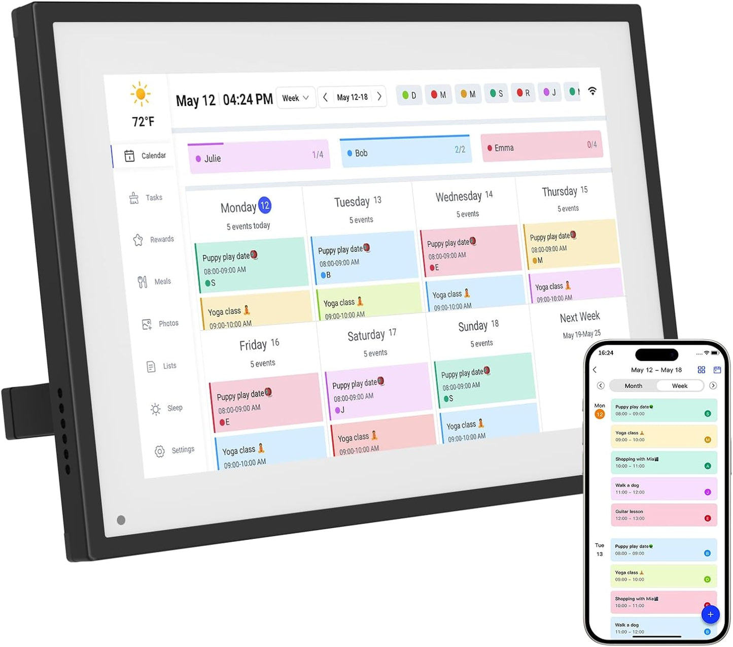 10.1 Inch Digital Calendar Planner for Family Schedules and Chores
