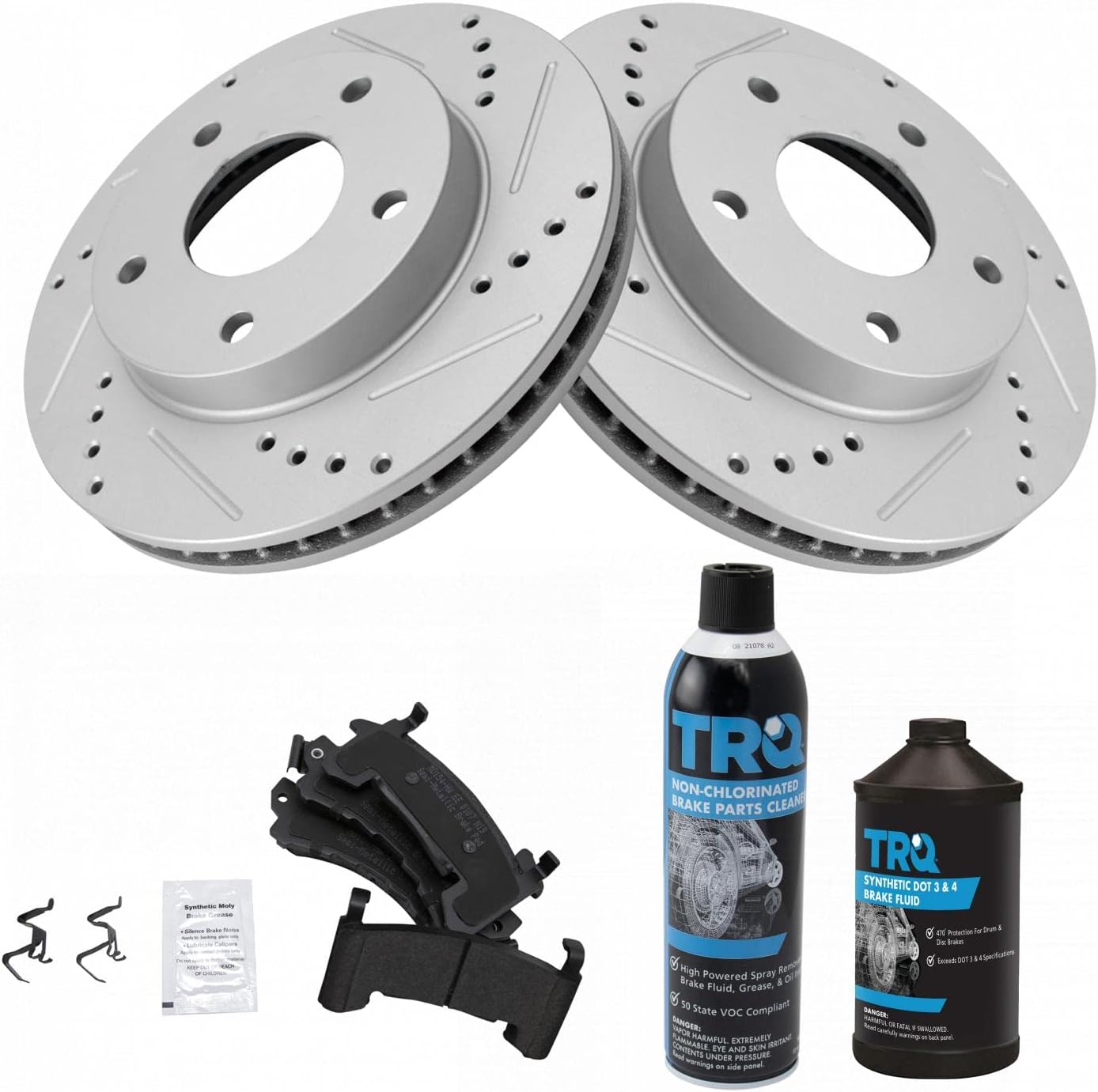 TRQ Brake Pad & Performance Rotor Kit for Optimal Stopping Power