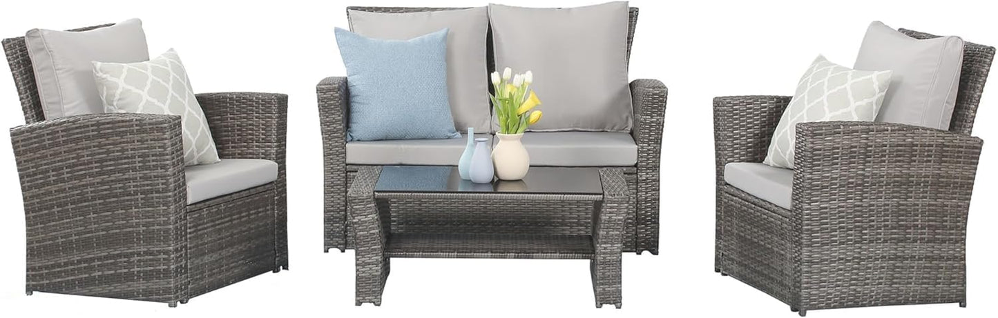 Wisteria Lane 4 Piece Patio Furniture Set for Outdoor Comfort