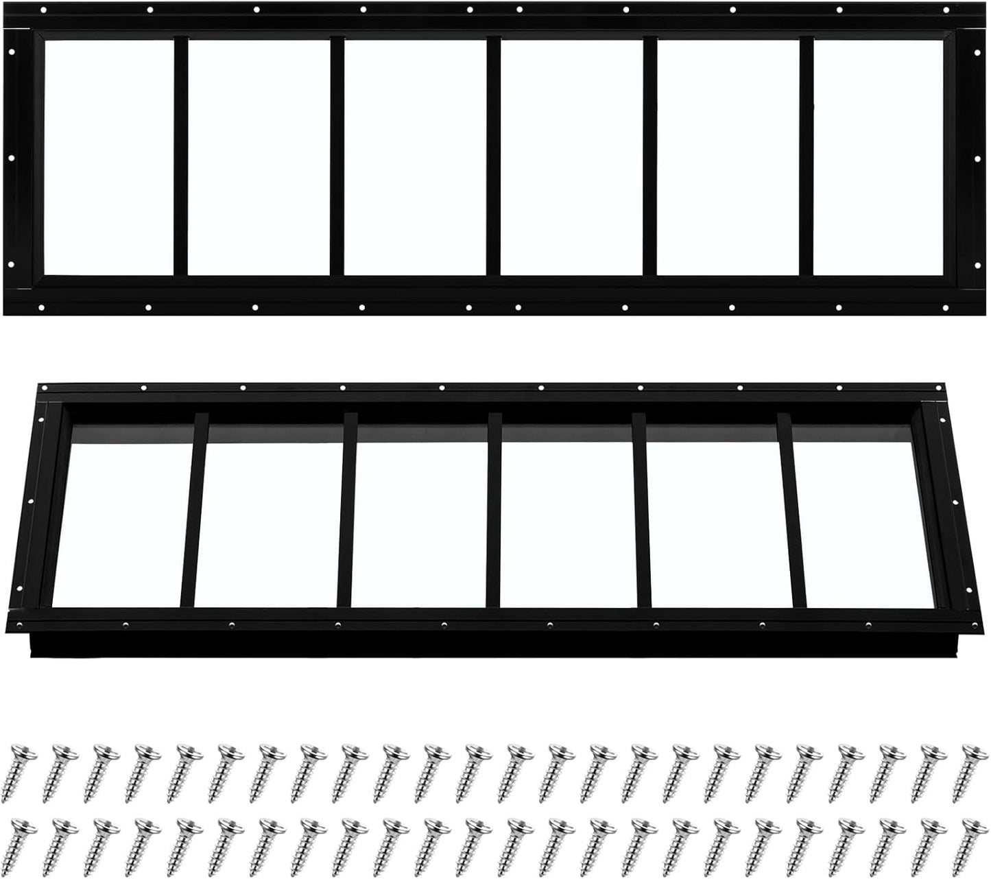 Tandefio 10 x 35 in Black Flush Mount Shed Windows for Sheds