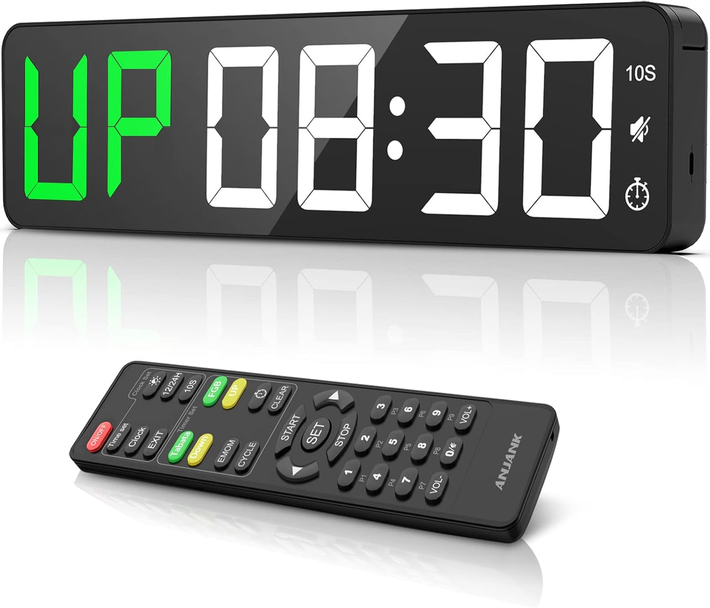 ANJANK Gym Timer: Large LED Display, Interval Workout, Stopwatch