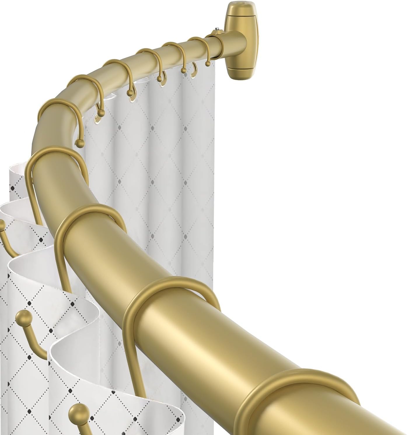 Curved Shower Curtain Rod for More Space and Easy Installation
