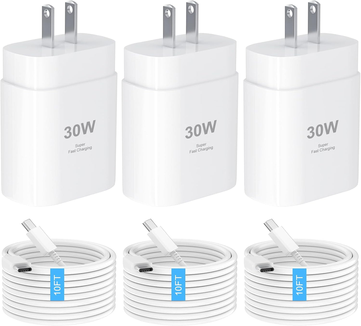 Fast Charge Your i-Phone 16 with BenKri 3Pack 30W USB C Charger & 10FT Cable!